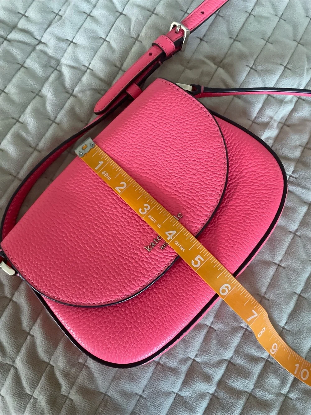 kate spade Hot Pink Pebbled Leather Flap Crossbody